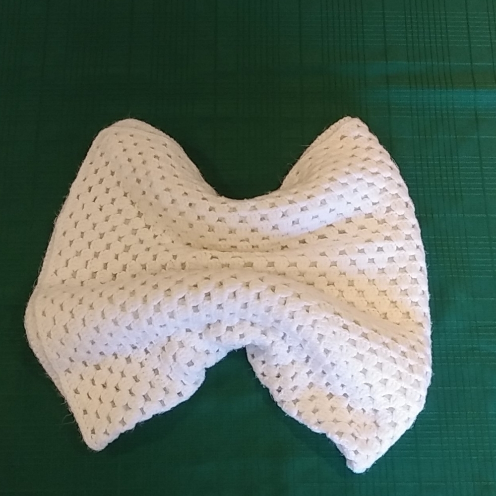 White Hand Made Baby Afghan/Throw